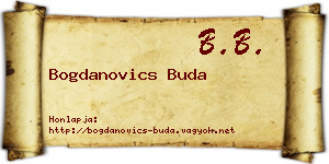 Bogdanovics Buda névjegykártya